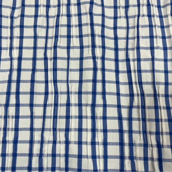 Foxcroft White Blue Check Button Shirt - Picture 8 of 13
